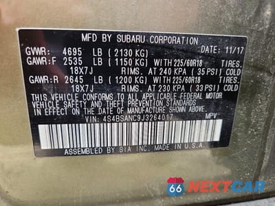 Zdjęcie 14 z 14 samochodu: 2018 SUBARU OUTBACK 2.5I LIMITED VIN:4S4BSANC9J3264017 - miniatura