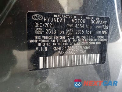 Zdjęcie 12 z 12 samochodu: 2022 HYUNDAI SONATA LIMITED VIN:KMHL34J23NA197464 - miniatura