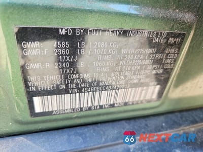 Zdjęcie 13 z 13 samochodu: 2011 SUBARU OUTBACK 2.5I PREMIUM VIN:4S4BRBCC4B3420213 - miniatura