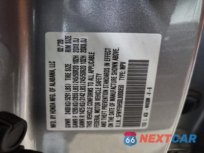 Zdjęcie 13 z 13 samochodu: 2020 HONDA PASSPORT EXL VIN:5FNYF8H50LB008850 - miniatura