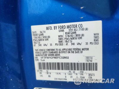 Zdjęcie 12 z 12 samochodu: 2014 FORD F150 SUPERCREW VIN:1FTFW1CF6EFC32802 - miniatura