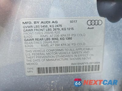 Zdjęcie 14 z 14 samochodu: 2018 AUDI Q5 PREMIUM PLUS VIN:WA1BNAFY5J2010004 - miniatura