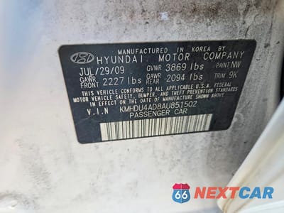 Zdjęcie 12 z 12 samochodu: 2010 HYUNDAI ELANTRA GLS VIN:KMHDU4AD8AU851502 - miniatura