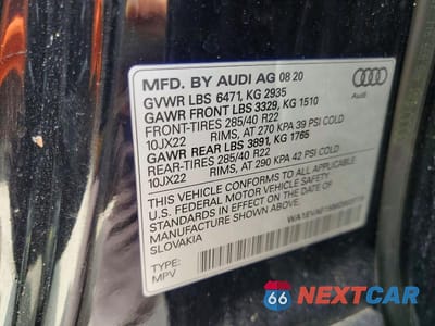 Zdjęcie 13 z 13 samochodu: 2021 AUDI Q8 PREMIUM PLUS S-LINE VIN:WA1EVAF15MD003773 - miniatura