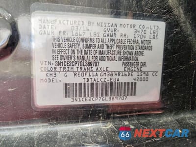 Zdjęcie 12 z 12 samochodu: 2016 NISSAN VERSA NOTE S PLUS VIN:3N1CE2CP7GL389707 - miniatura