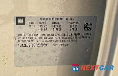 Zdjęcie 10 z 14 samochodu: 2016 CHEVROLET MALIBU LT VIN:1G1ZE5ST8GF232939 - miniatura