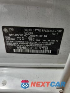 Zdjęcie 12 z 12 samochodu: 2018 BMW 330 I VIN:WBA8B9G51JNU97239 - miniatura