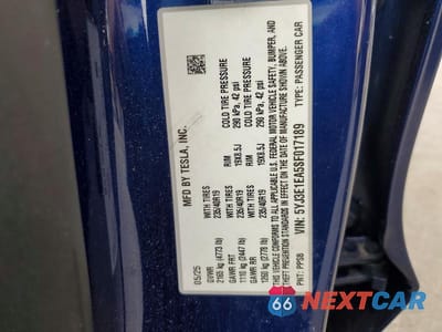 Zdjęcie 12 z 12 samochodu: 2025 TESLA MODEL 3 VIN:5YJ3E1EA5SF017189 - miniatura