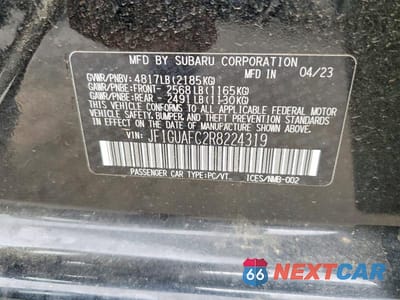 Zdjęcie 12 z 12 samochodu: 2024 SUBARU IMPREZA SPORT VIN:JF1GUAFC2R8224319 - miniatura