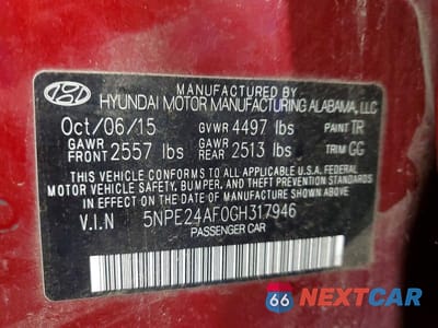 Zdjęcie 12 z 12 samochodu: 2016 HYUNDAI SONATA SE VIN:5NPE24AF0GH317946 - miniatura