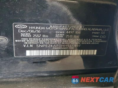 Zdjęcie 12 z 12 samochodu: 2017 HYUNDAI SONATA SE VIN:5NPE24AF0HH535497 - miniatura