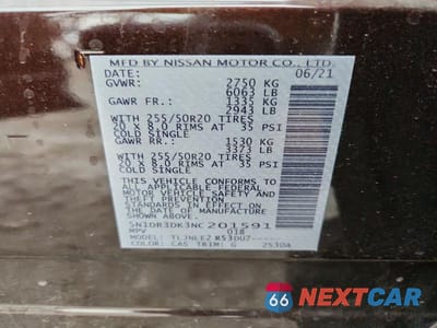Zdjęcie 13 z 13 samochodu: 2022 NISSAN PATHFINDER PLATINUM VIN:5N1DR3DK3NC201591 - miniatura