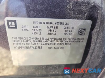 Zdjęcie 12 z 12 samochodu: 2014 CHEVROLET CRUZE LT VIN:1G1PE5SB0E7447687 - miniatura