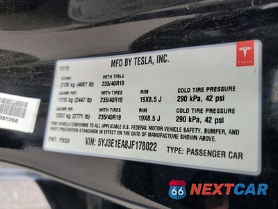Zdjęcie 12 z 12 samochodu: 2018 TESLA MODEL 3 VIN:5YJ3E1EA8JF178022 - miniatura