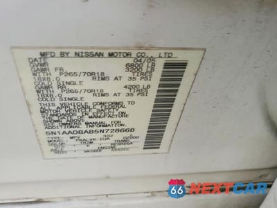 Zdjęcie 13 z 13 samochodu: 2005 NISSAN ARMADA SE VIN:5N1AA08A85N728668 - miniatura