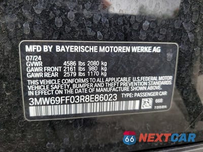 Zdjęcie 12 z 12 samochodu: 2024 BMW 330I VIN:3MW69FF03R8E86023 - miniatura