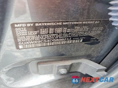 Zdjęcie 12 z 12 samochodu: 2013 BMW X3 XDRIVE28I VIN:5UXWX9C54D0A08711 - miniatura