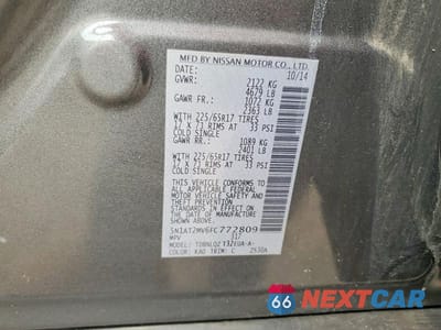 Zdjęcie 13 z 13 samochodu: 2015 NISSAN ROGUE SV VIN:5N1AT2MV6FC772809 - miniatura