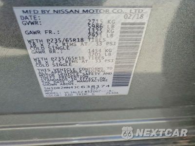 Zdjęcie 13 z 13 samochodu: 2018 NISSAN PATHFINDER SV VIN:5N1DR2MN4JC638174 - miniatura