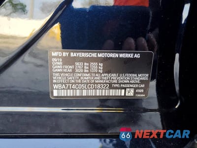 Zdjęcie 12 z 12 samochodu: 2020 BMW 740 XI VIN:WBA7T4C05LCD18322 - miniatura
