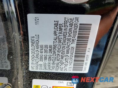 Zdjęcie 12 z 12 samochodu: 2022 HONDA ACCORD HYBRID EXL VIN:1HGCV3F52NA003326 - miniatura