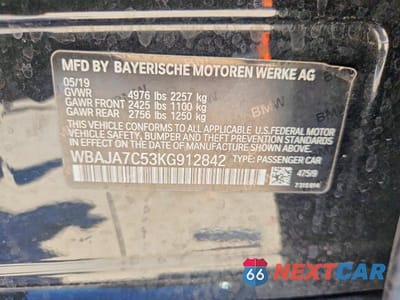 Zdjęcie 12 z 12 samochodu: 2019 BMW 530 XI VIN:WBAJA7C53KG912842 - miniatura