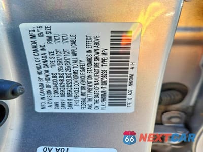 Zdjęcie 13 z 13 samochodu: 2016 HONDA CR-V EXL VIN:2HKRM4H71GH703298 - miniatura