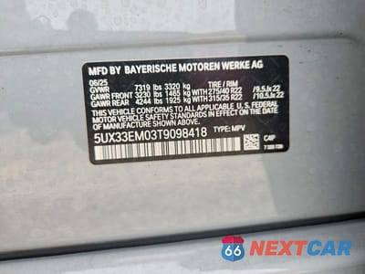Zdjęcie 13 z 13 samochodu: 2026 BMW X7 M60I VIN:5UX33EM03T9098418 - miniatura