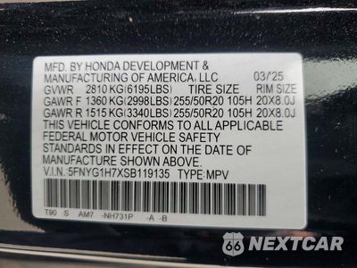 Zdjęcie 13 z 13 samochodu: 2025 HONDA PILOT TOURING VIN:5FNYG1H7XSB119135 - miniatura