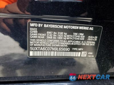 Zdjęcie 13 z 13 samochodu: 2022 BMW X5 XDRIVE45E VIN:5UXTA6C07N9L65690 - miniatura