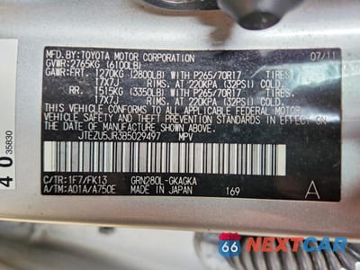 Zdjęcie 14 z 14 samochodu: 2011 TOYOTA 4RUNNER SR5 VIN:JTEZU5JR3B5029497 - miniatura