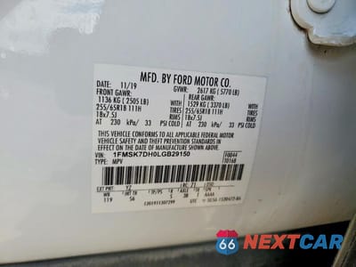 Zdjęcie 13 z 13 samochodu: 2020 FORD EXPLORER XLT VIN:1FMSK7DH0LGB29150 - miniatura