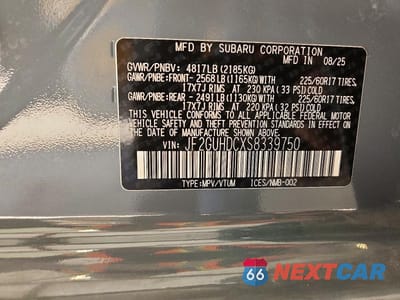 Zdjęcie 12 z 12 samochodu: 2025 SUBARU CROSSTREK PREMIUM VIN:JF2GUHDCXS8339750 - miniatura