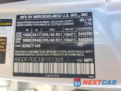 Zdjęcie 13 z 13 samochodu: 2018 MERCEDES-BENZ GLS 550 4MATIC VIN:4JGDF7DE3JB151365 - miniatura