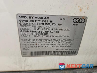 Zdjęcie 13 z 13 samochodu: 2018 AUDI Q3 PREMIUM PLUS VIN:WA1HCCFS5JR032020 - miniatura