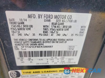 Zdjęcie 12 z 12 samochodu: 2014 FORD F150 SUPERCREW VIN:1FTFW1CF6EKG50557 - miniatura