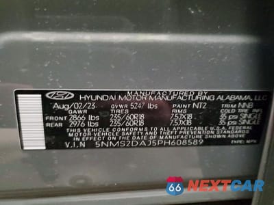 Zdjęcie 13 z 13 samochodu: 2023 HYUNDAI SANTA FE SEL VIN:5NMS2DAJ5PH608589 - miniatura