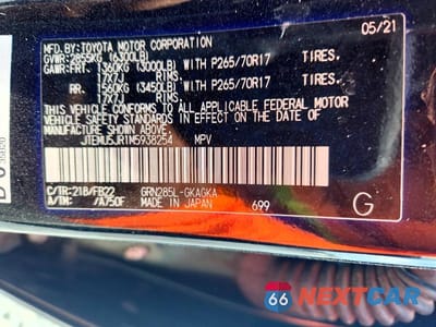 Zdjęcie 13 z 13 samochodu: 2021 TOYOTA 4RUNNER SR5 VIN:JTEMU5JR1M5938254 - miniatura