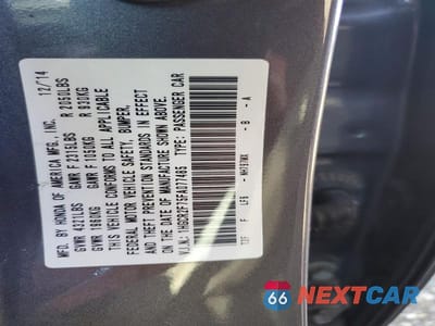 Zdjęcie 12 z 12 samochodu: 2015 HONDA ACCORD EX VIN:1HGCR2F75FA077485 - miniatura