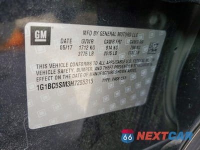 Zdjęcie 12 z 12 samochodu: 2017 CHEVROLET CRUZE LS VIN:1G1BC5SM3H7255315 - miniatura