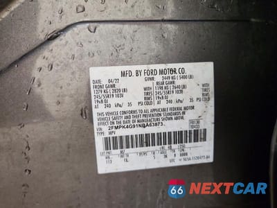 Zdjęcie 13 z 13 samochodu: 2022 FORD EDGE SE VIN:2FMPK4G91NBA63873 - miniatura