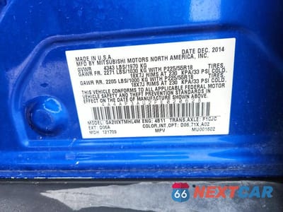 Zdjęcie 13 z 13 samochodu: 2015 MITSUBISHI OUTLANDER SPORT ES VIN:4A4AP3AU2FE020628 - miniatura