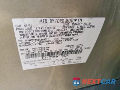 Zdjęcie 12 z 12 samochodu: 2012 FORD TAURUS SEL VIN:1FAHP2EW3CG106371 - miniatura
