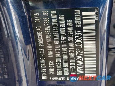 Zdjęcie 12 z 12 samochodu: 2015 PORSCHE PANAMERA 2 VIN:WP0AA2A72FL006737 - miniatura