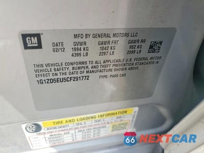 Zdjęcie 12 z 12 samochodu: 2012 CHEVROLET MALIBU 2LT VIN:1G1ZD5EU5CF291772 - miniatura