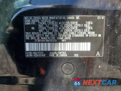 Zdjęcie 13 z 13 samochodu: 2011 TOYOTA RAV4 SPORT VIN:2T3RF4DV1BW105938 - miniatura