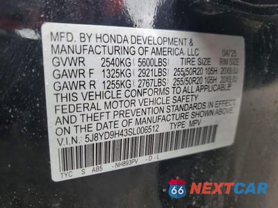 Zdjęcie 14 z 14 samochodu: 2025 ACURA MDX TECHNOLOGY VIN:5J8YD9H43SL006512 - miniatura