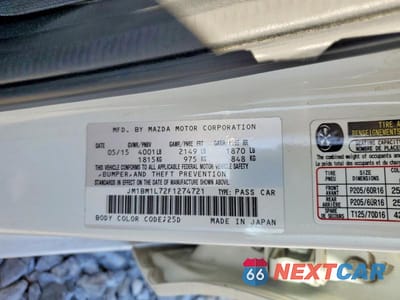 Zdjęcie 12 z 12 samochodu: 2015 MAZDA 3 TOURING VIN:JM1BM1L72F1274721 - miniatura