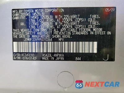 Zdjęcie 13 z 13 samochodu: 2009 TOYOTA RAV4 BASE VIN:JTMBF33V995010364 - miniatura