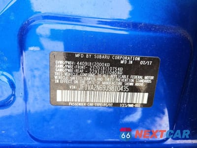 Zdjęcie 13 z 13 samochodu: 2018 SUBARU WRX STI VIN:JF1VA2N69J9810435 - miniatura